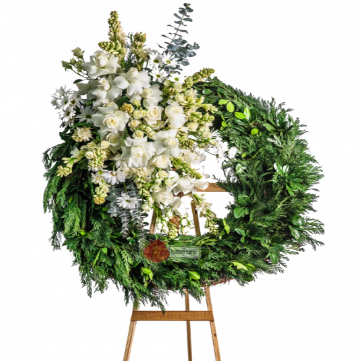 RESPETUOSO LUTO CORONA - Arreglo floral N° 065, envío a Marín, Nuevo León